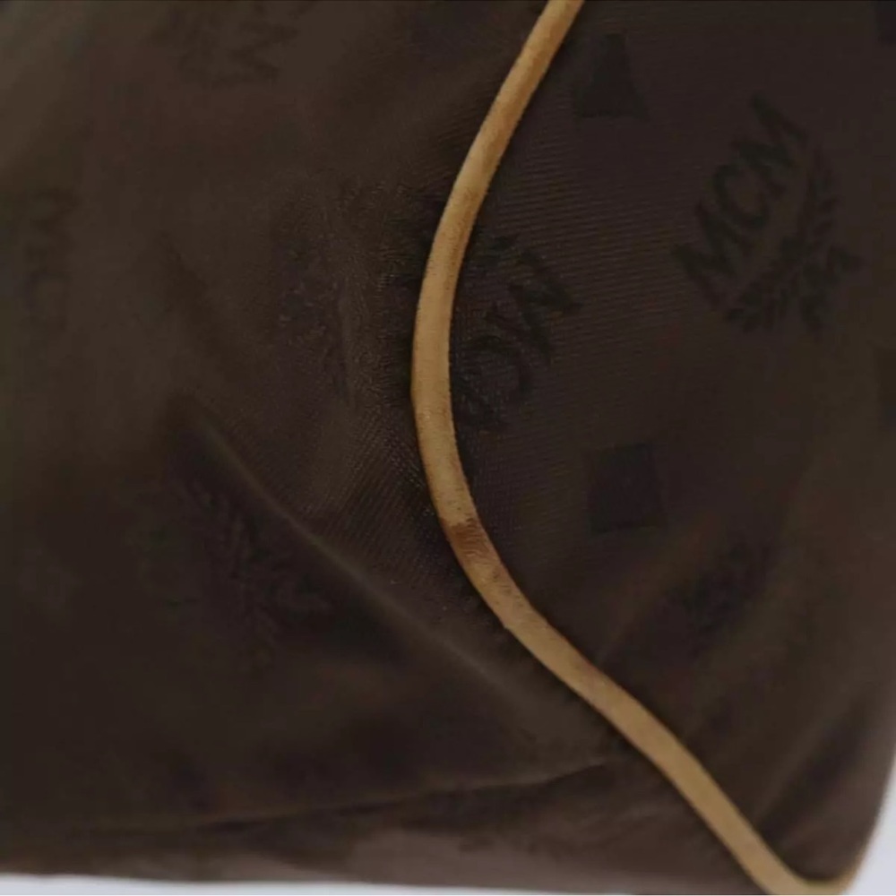 MCM Brown and Tan Satchel with Gold Hardware - Picture 13 of 16